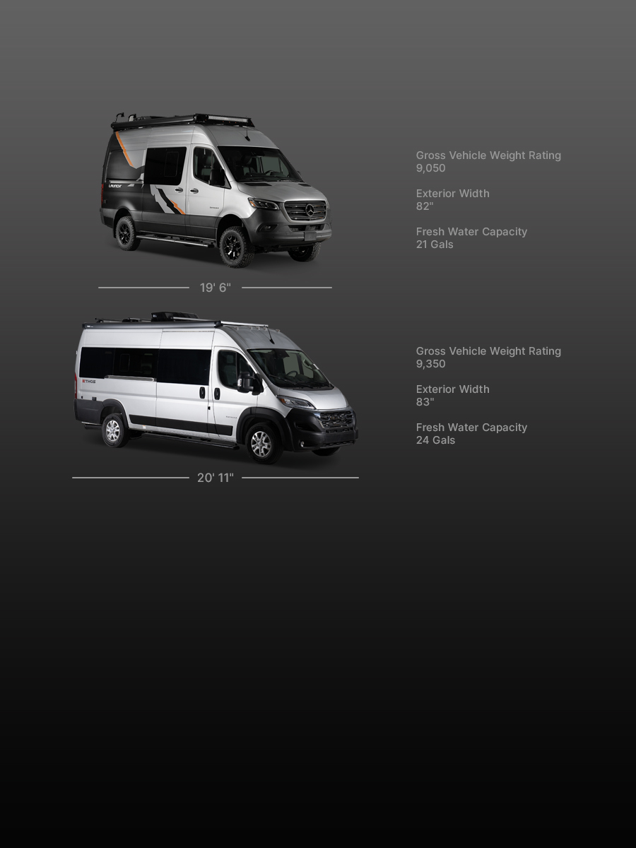 Entegra Coach Class B camper van for model comparison