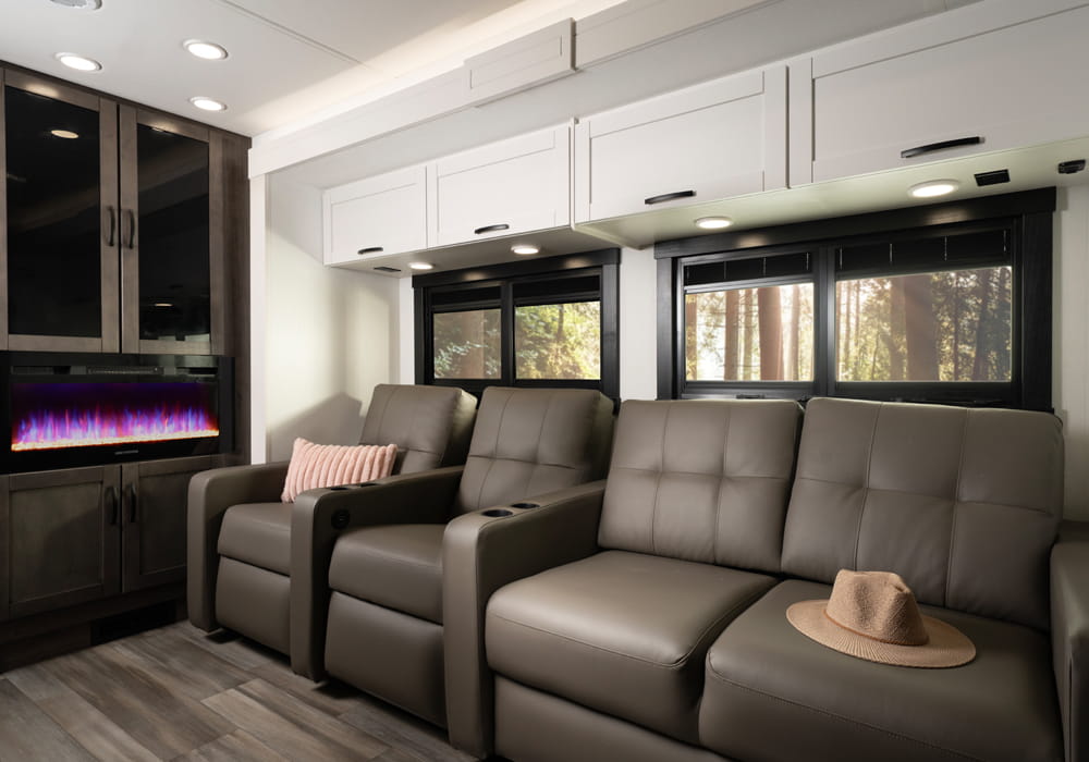 Entegra Coach Vision XL living area with sofa seating