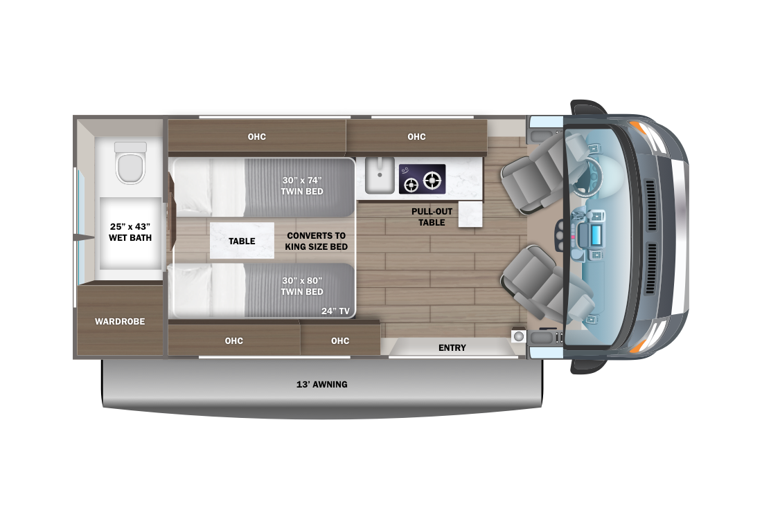 Entegra Coach Ethos 20T floorplan diagram