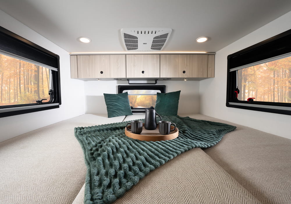 Entegra Coach Condor bedroom with bed