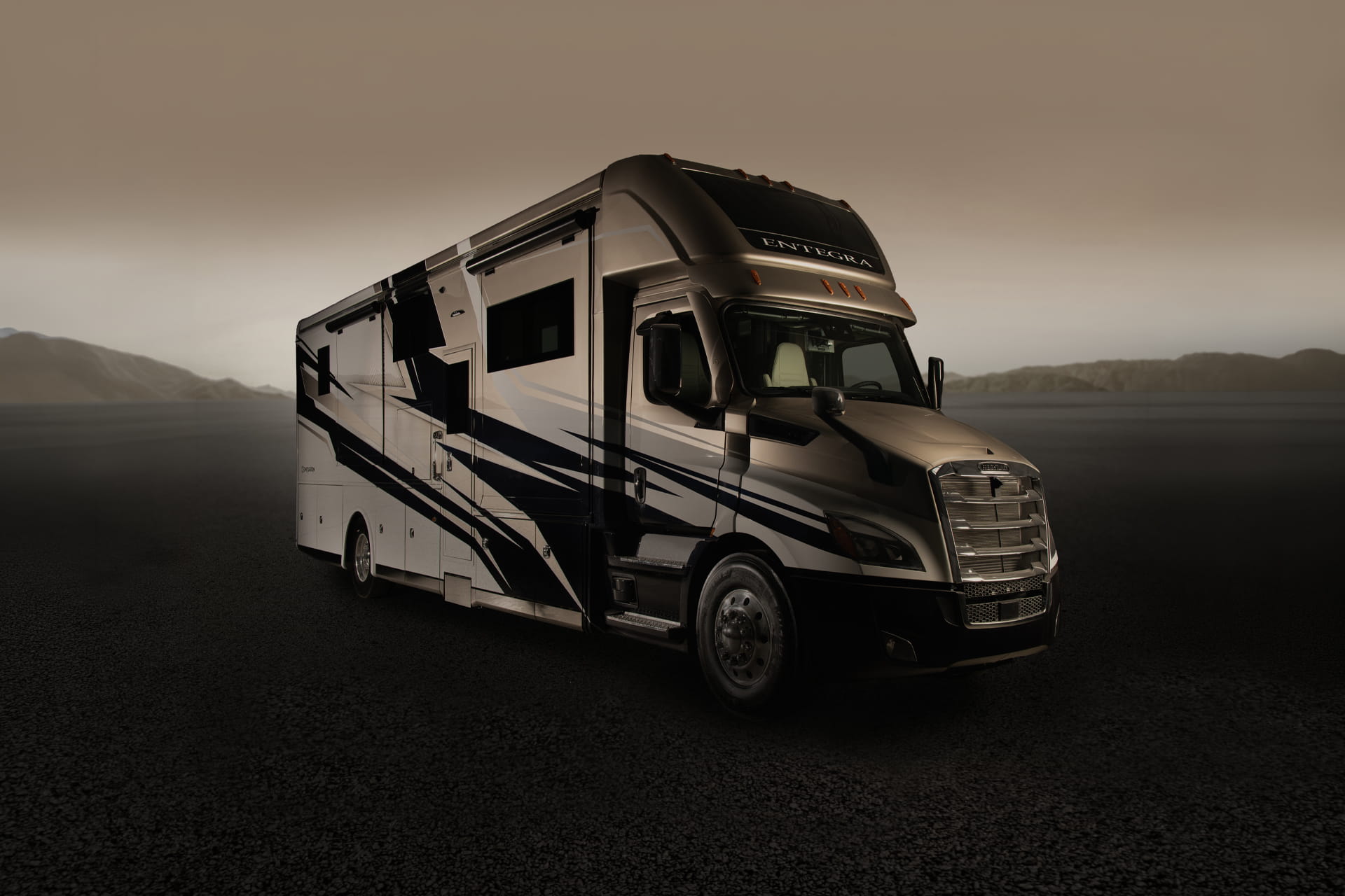 Entegra Coach Centurion Super C motorhome side rear angle