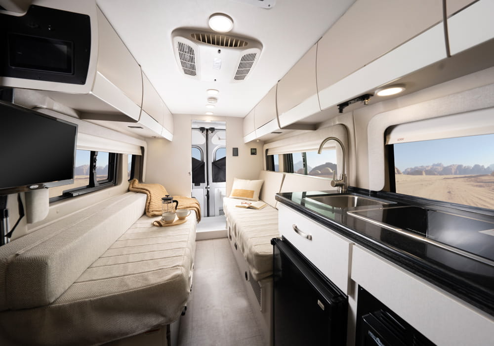 Entegra Coach Ethos interior front to back view
