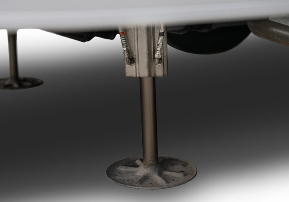 Entegra Coach Esteem exterior leveling jack detail