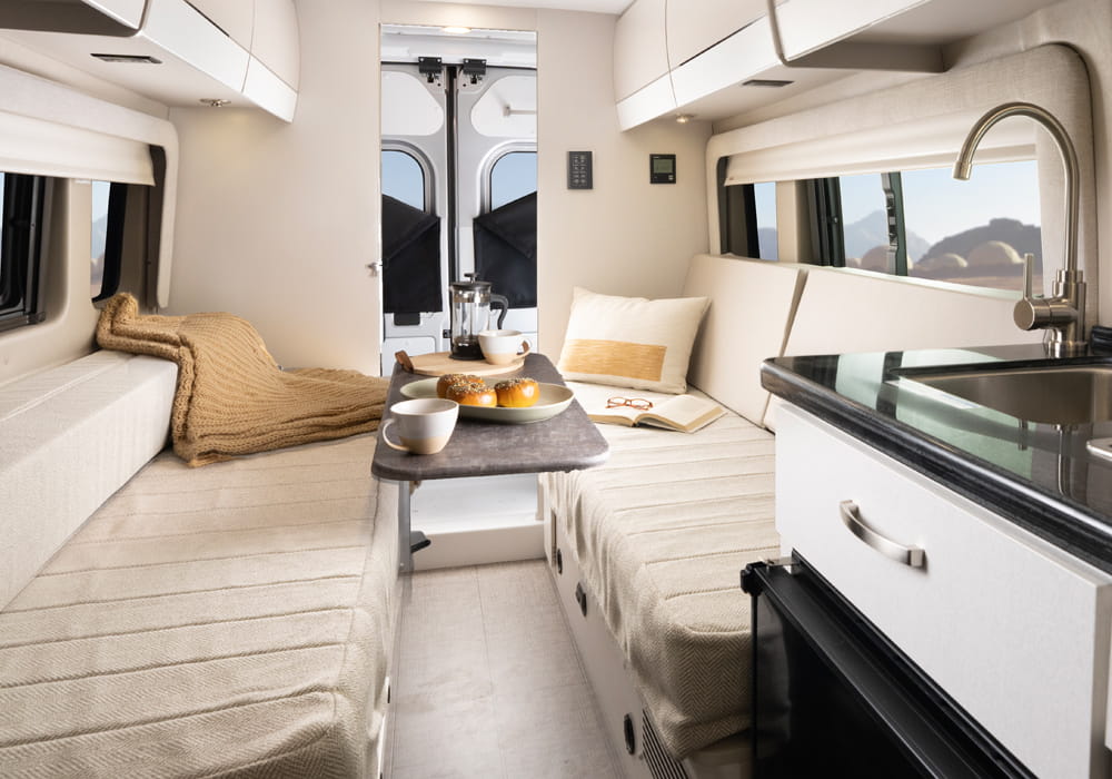Entegra Coach Ethos interior dinette table