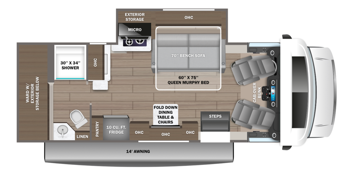 Entegra Coach Qwest 25MP floorplan diagram