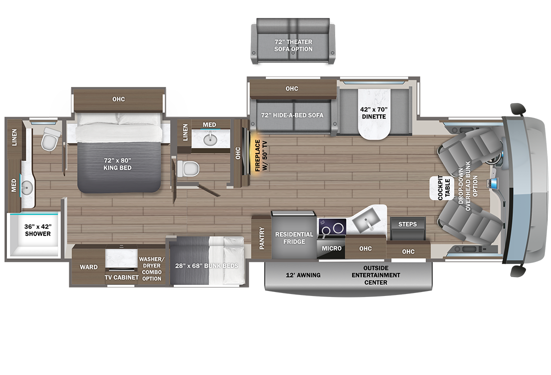 Entegra Coach Emblem 36B floorplan diagram