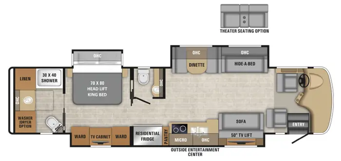 entegra coach reatta xl 39T2 luxury diesel motorhome floorplan