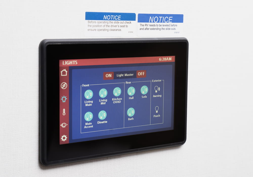 Entegra Coach Firefly multiplex control touchscreen