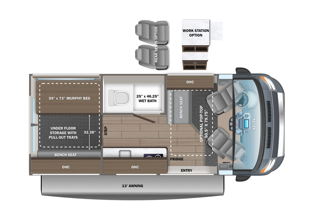 Entegra Coach Ethos 20E floorplan diagram
