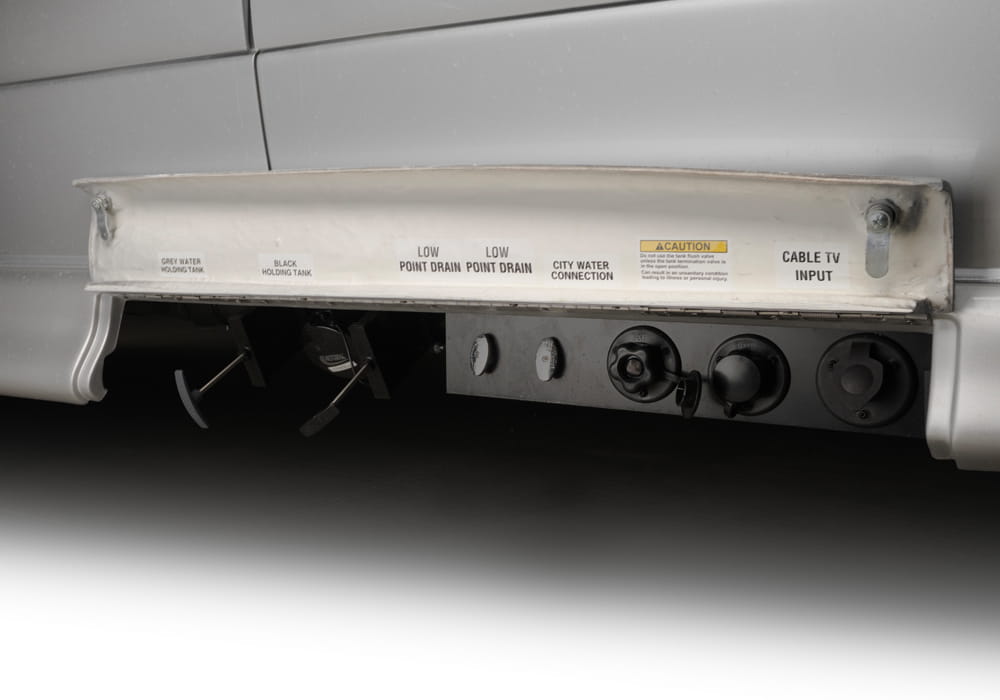 Entegra Coach Insignia exterior utility compartment detail
