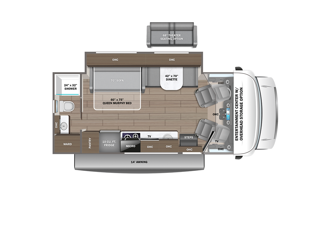 Entegra Coach Qwest SE 24R floorplan diagram