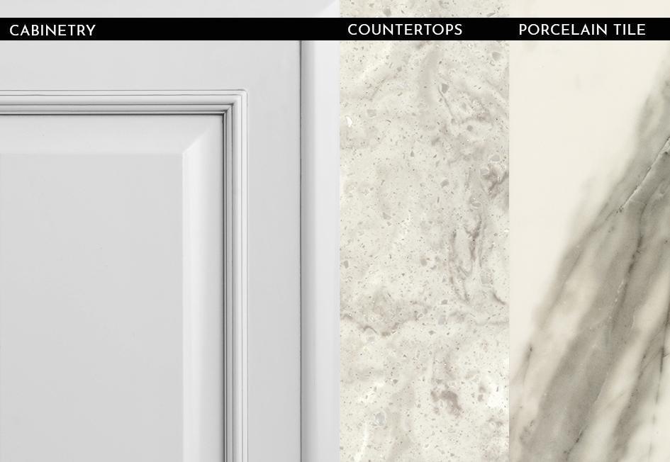 2023 Anthem - Linen Glazed Maple with Marble Attache Calacatta Polished Porcelain Floor Tile