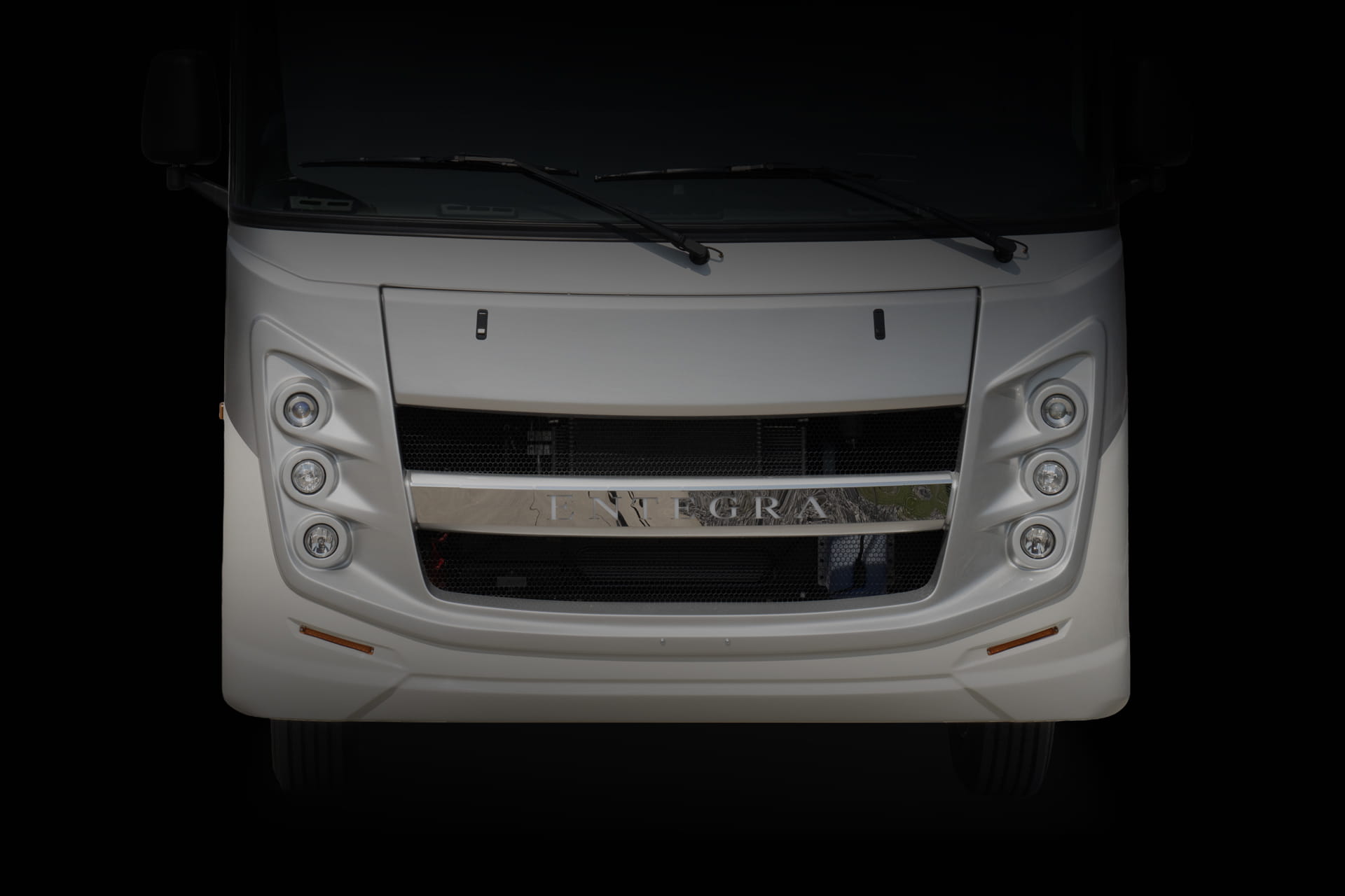 Entegra Coach Vision XL front grille and headlight detail