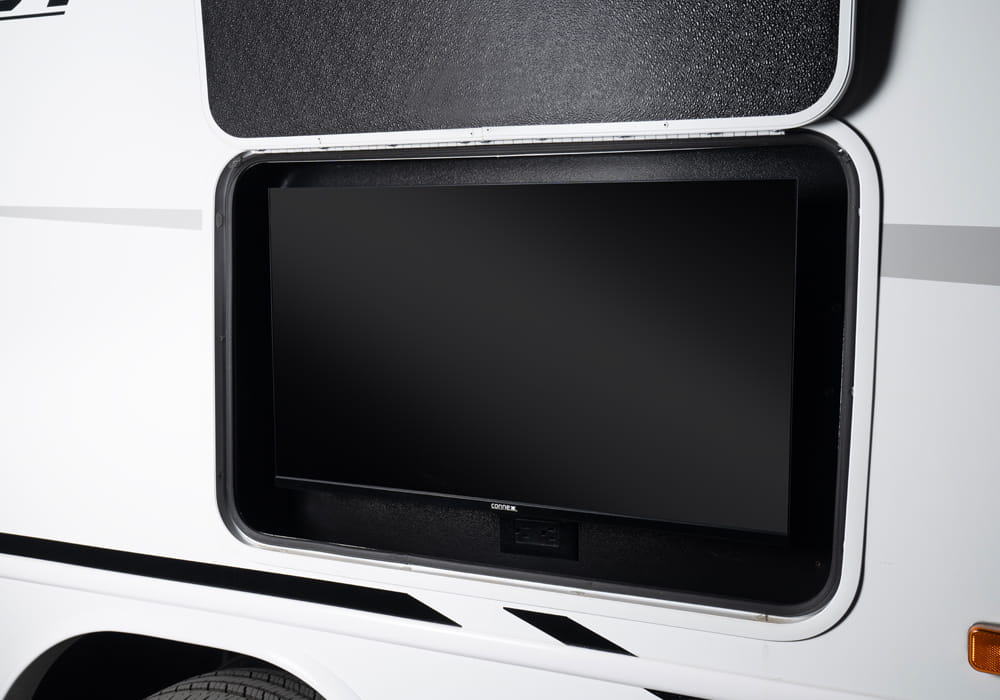 Entegra Coach Odyssey exterior entertainment compartment