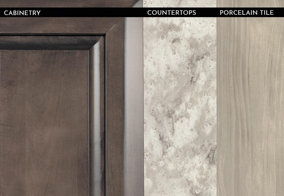 2023 Cornerstone - High-Gloss Stonewall Grey with Tacoma Shadow Woodgrain Porcelain Floor Tile