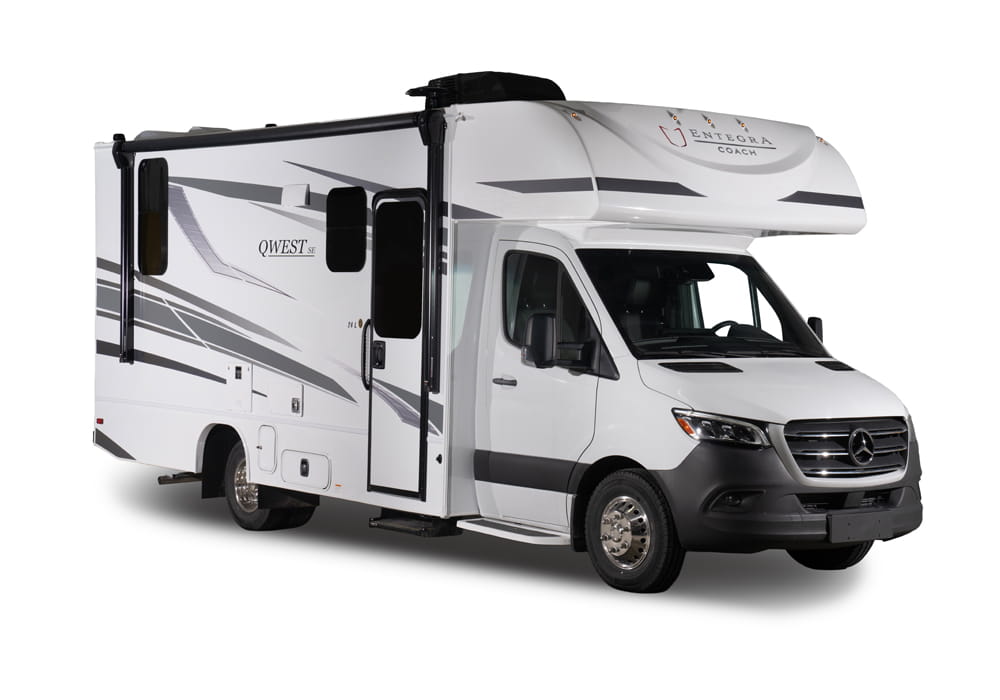 Entegra Coach Qwest SE Class C motorhome side rear view