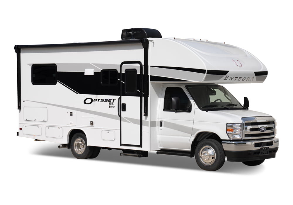 Entegra Coach Odyssey SE Class C motorhome side rear view