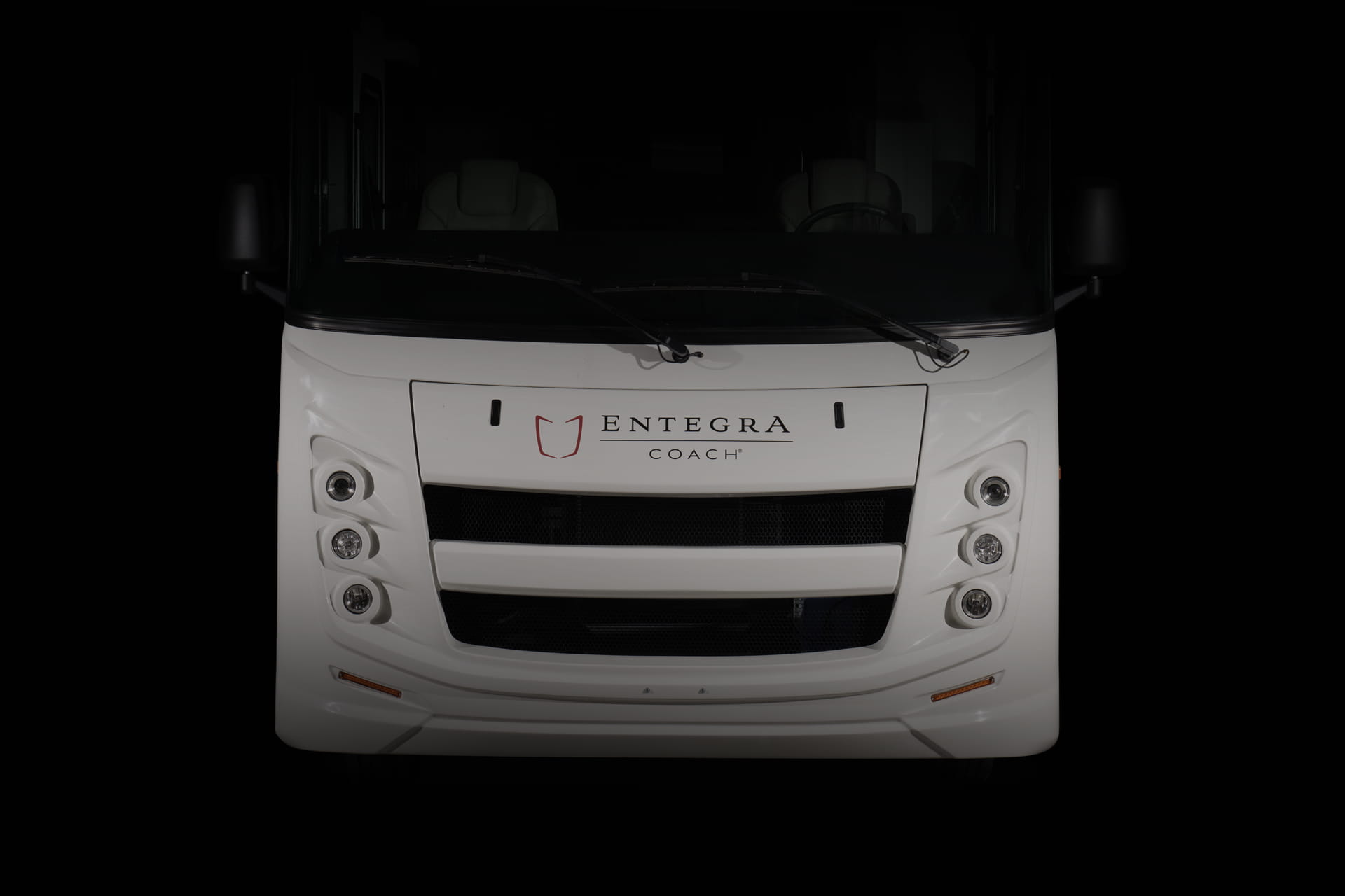 Entegra Coach Vision SE front grille and headlight detail
