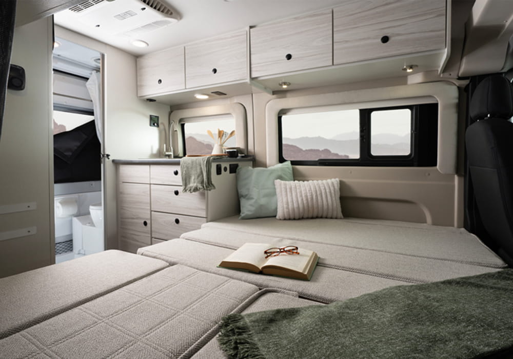 Entegra Coach Arc bedroom with bed