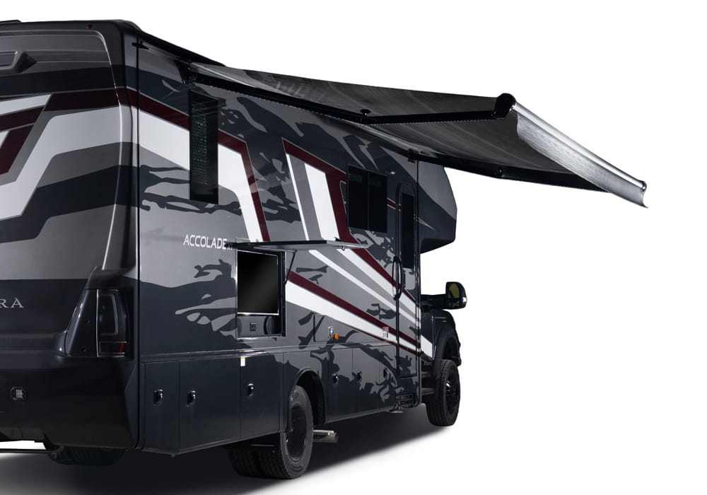 Entegra Coach Accolade XT exterior with awning extended