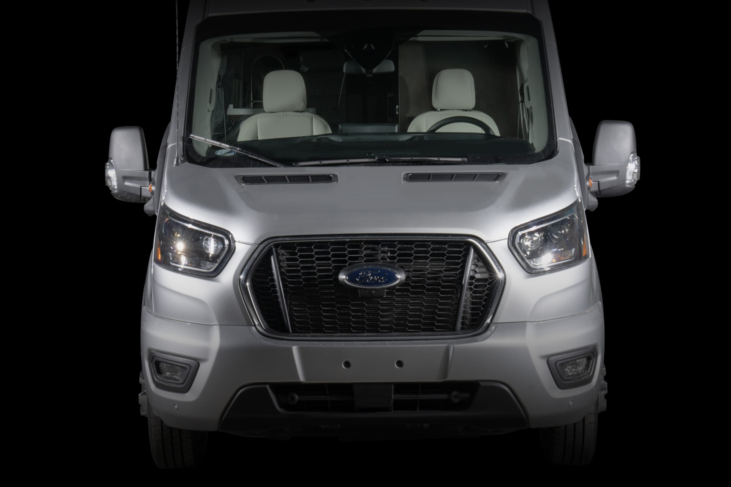 Entegra Coach Expanse Class B camper van front grille and headlight detail