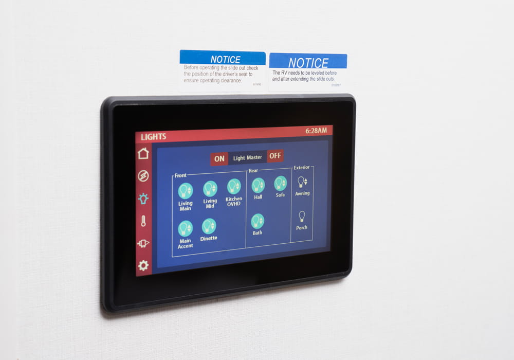 Entegra Coach Firefly multiplex control touchscreen
