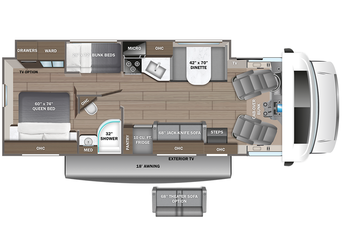 Entegra Coach Odyssey 31F floorplan diagram