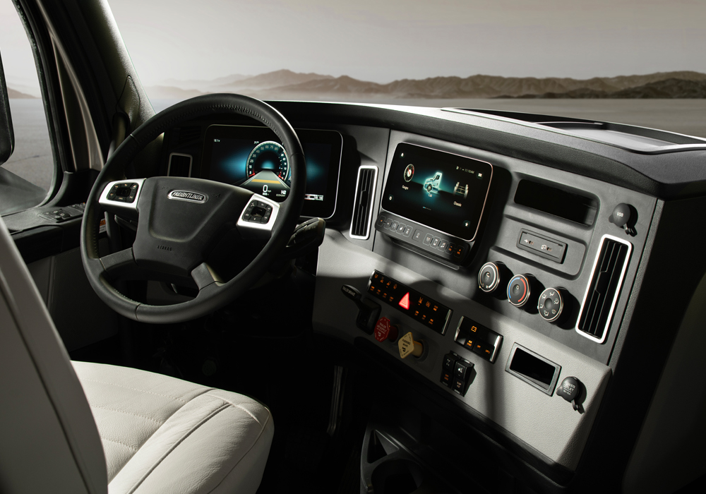 Entegra Coach Centurion cockpit and dashboard from driver seat
